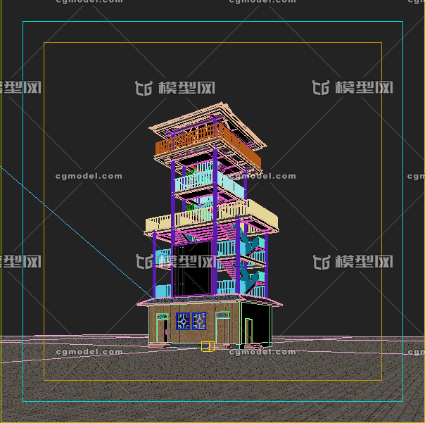 景區觀光塔 鋼結構塔 瞭望塔-cg模型網(cgmodel)-讓設計更有價值!