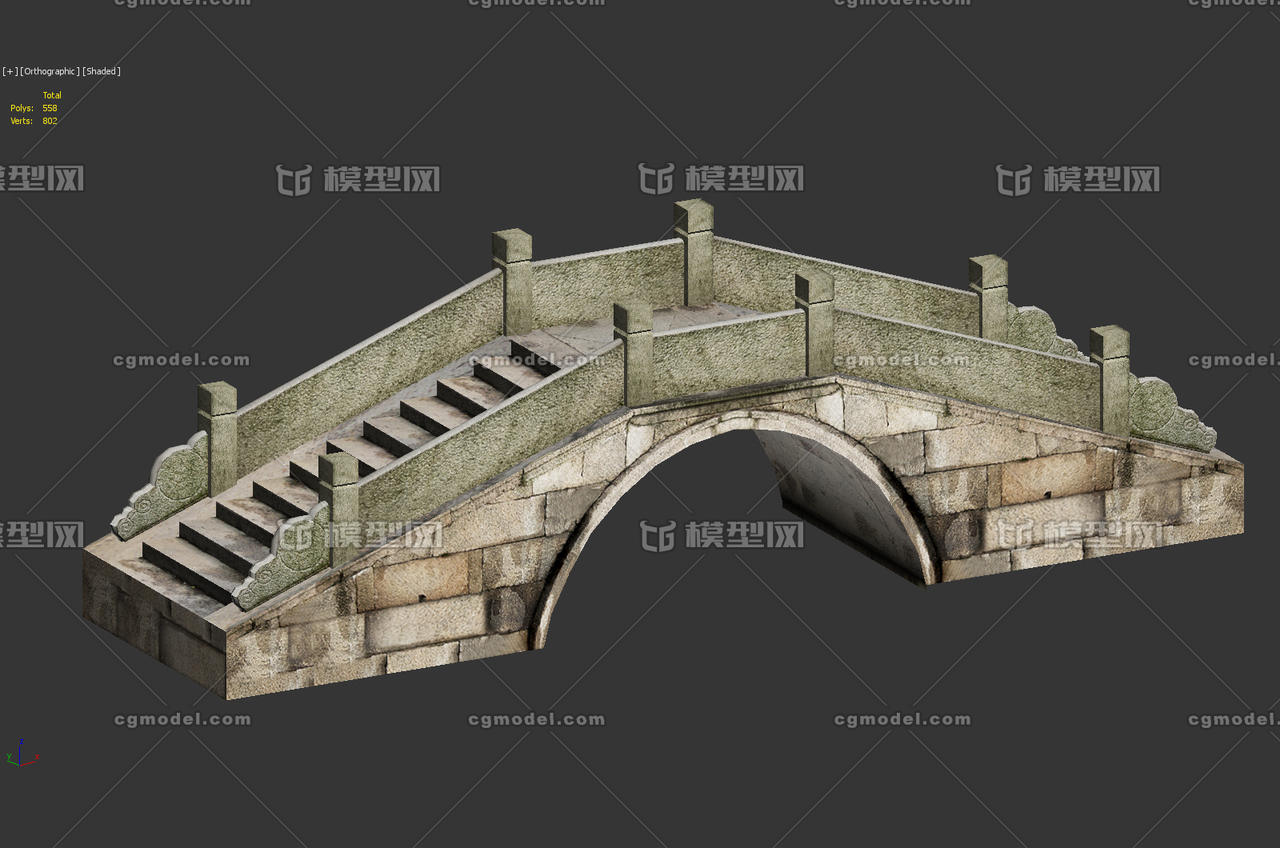 石拱桥 古桥 公园桥 虚拟现实vr模型 照片效果 简模