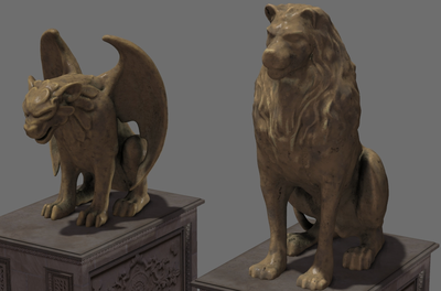 gargoyle 石像鬼 石狮 镇墓兽 守门神狮鹫梦魇夜魇雕像守护者神兽雕塑