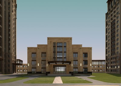 小区   鸟瞰   商业     高层   大门