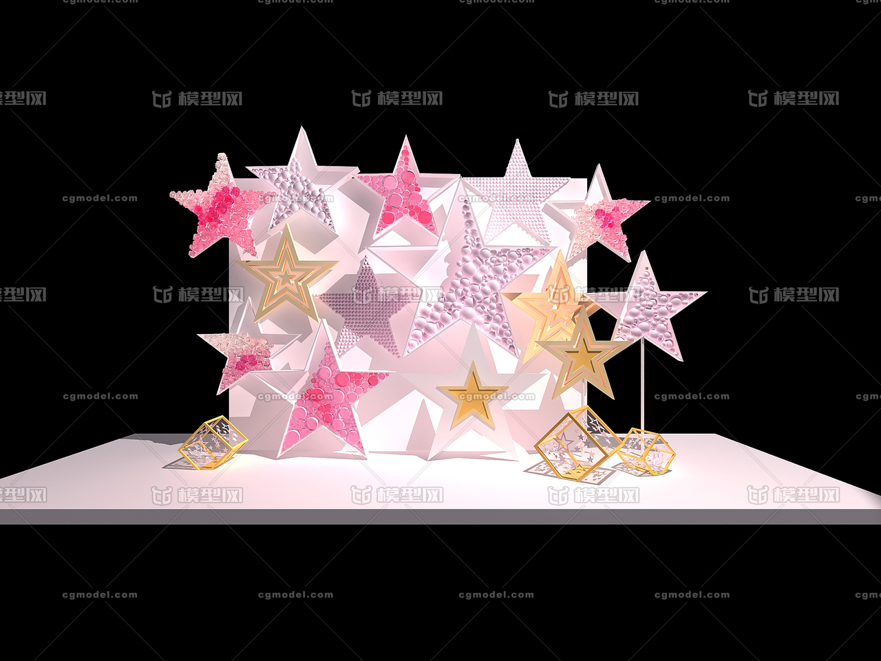 五角星网红拍照墙美陈dp点