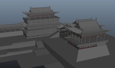 古建筑 城楼。模型-历史建筑模型库-Maya(.ma/.mb)模型下载-cg模型网