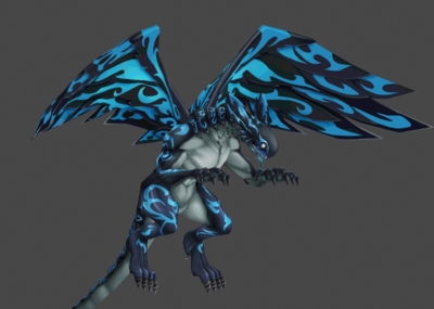 卡通 二次元 手绘 蓝龙 黑龙 龙王 魔龙