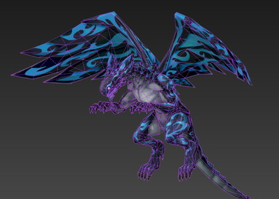卡通 二次元 手绘 蓝龙 黑龙 龙王 魔_kity猫作品_动物神话类_cg模型
