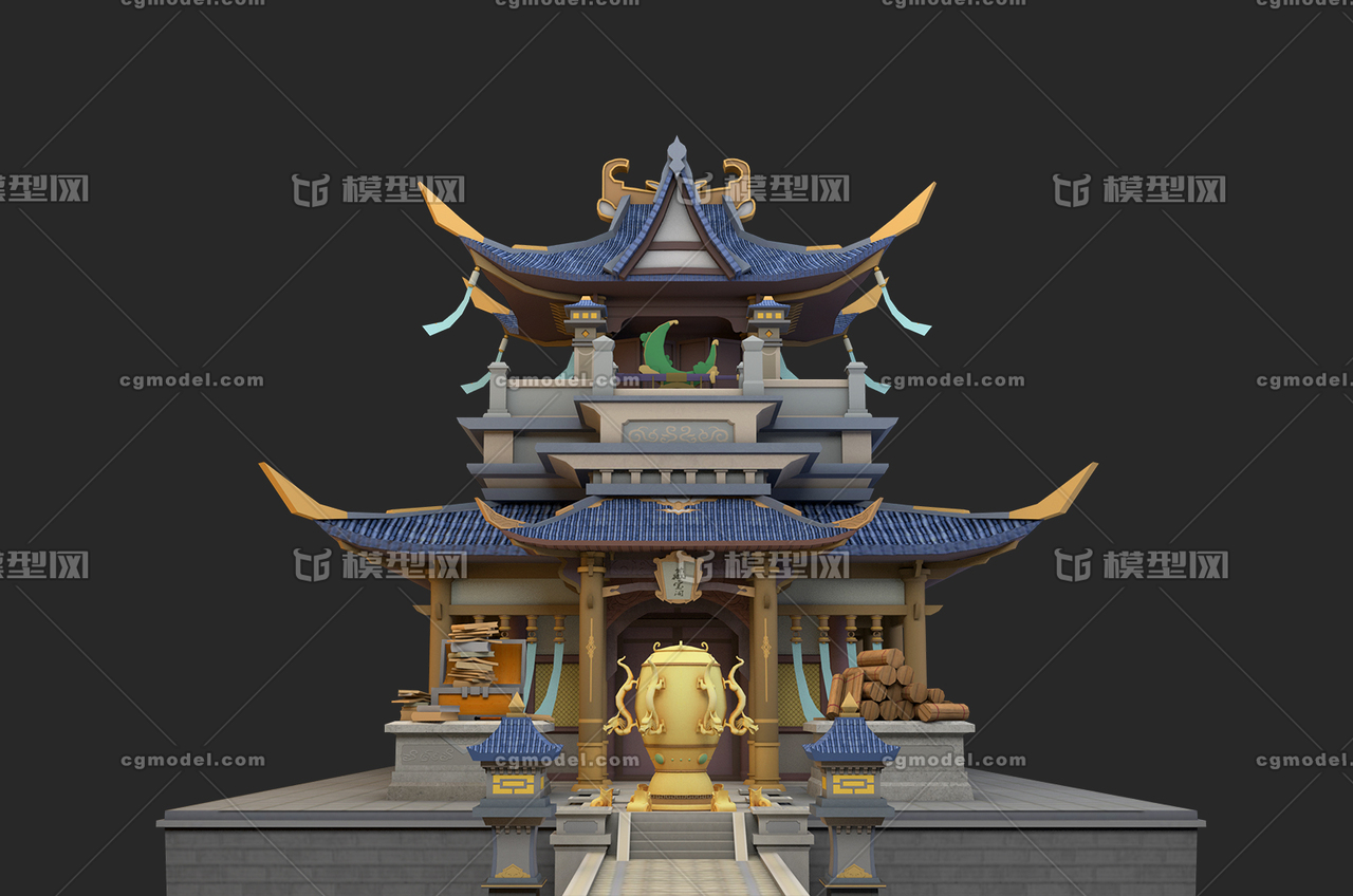 场景 卡通场景模型-古代场景模型库-Maya(.ma/.mb)模型下载-cg模型网