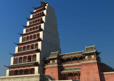 敦煌建筑,莫高窟,甘肃,西安风格建筑,回_jaycici作品_场景古代场景_cg