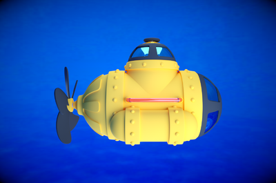 卡通潜水艇c4d模型