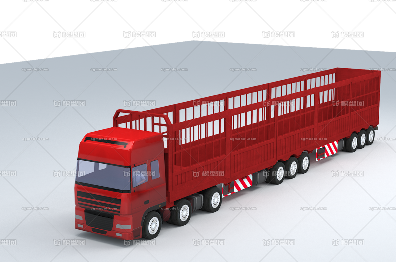 大挂车汽车_polanlan作品_车辆大卡车_cg模型网