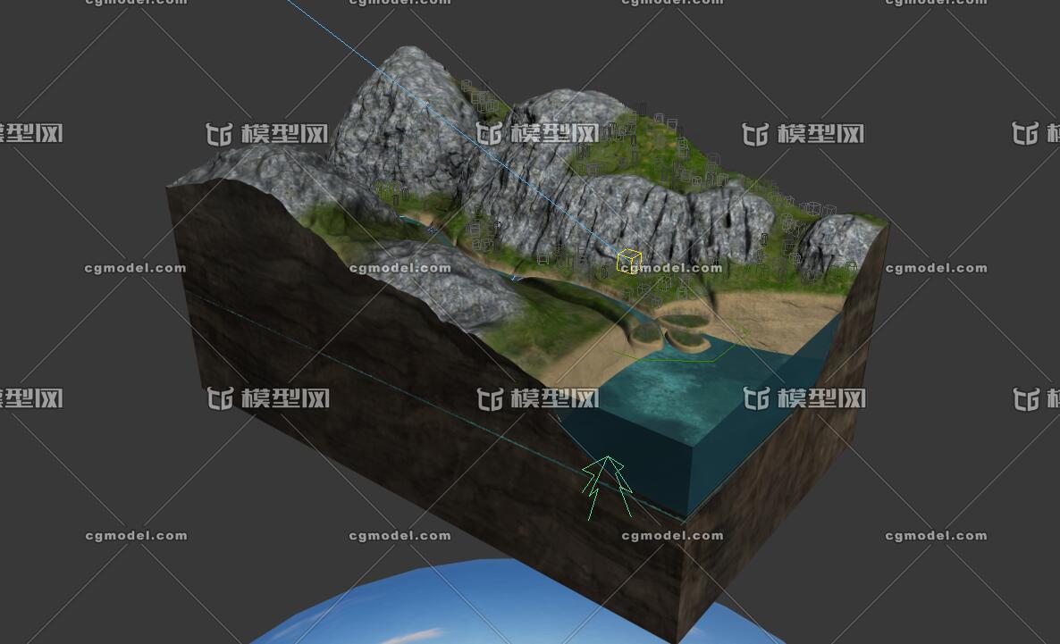 写实鸟瞰山谷 山地 溪流 河流 山体 山脉 鸟瞰 自然地貌 山峦 丛山