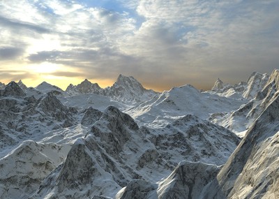 写实雪山动画场景,雪山,山峰,地形,场景,max模型,山地,山脉,山峦,山巅