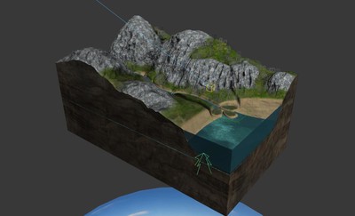 写实鸟瞰山谷 山地 溪流 河流 山体 山脉 鸟瞰 自然地貌 山峦 丛山