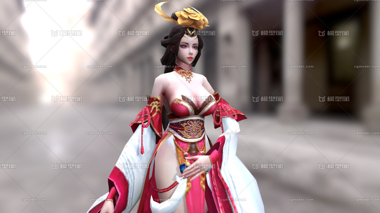 花魁杜十娘3d模型青楼女子古代美女御姐 带贴图 带材质 无背景 图 Cg模型网 Cgmodel 三维设计师交流互动平台 专注多品类3d模型下载 原创作品分享 软件学习