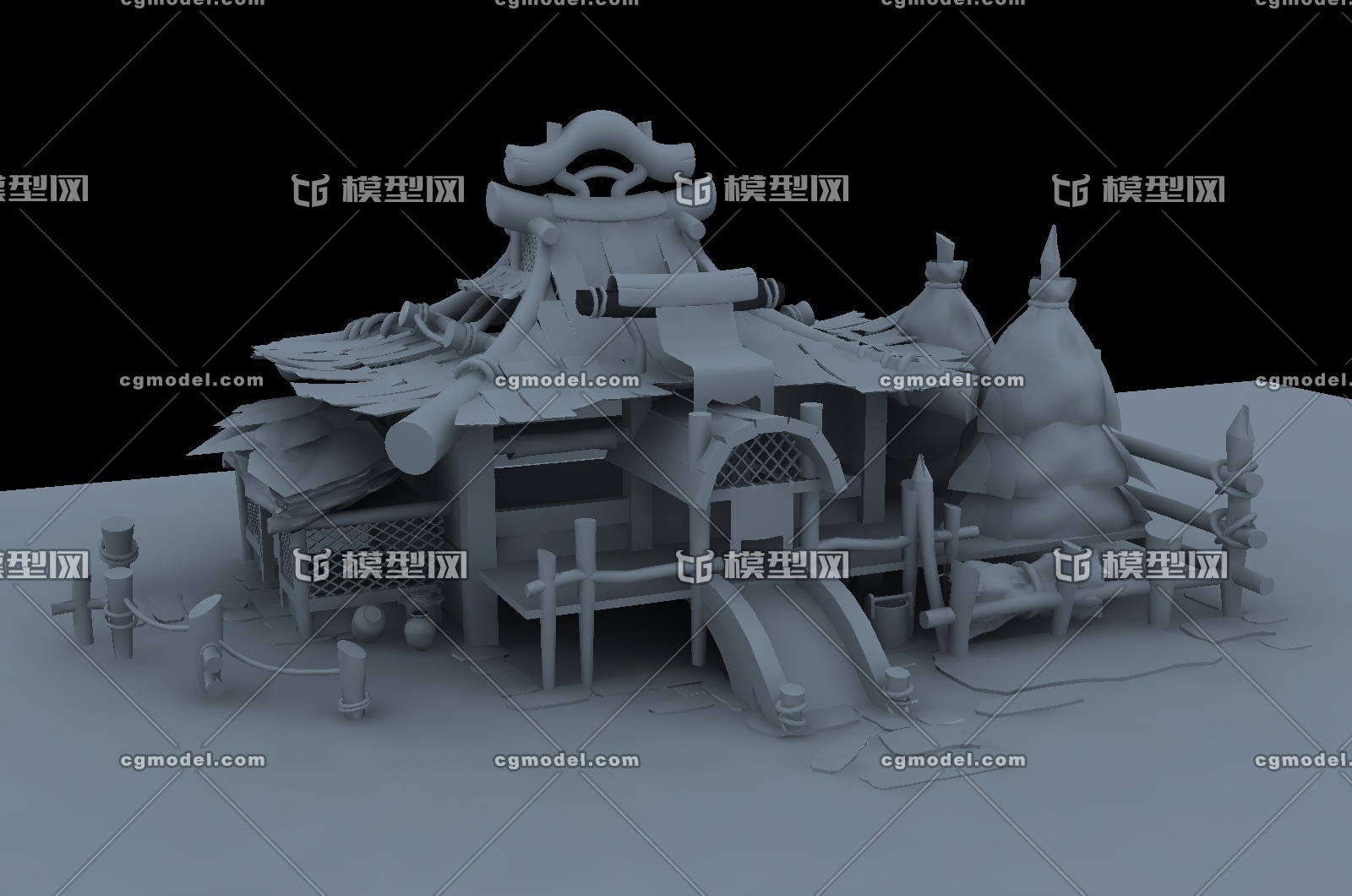 游戏场景 游戏房子模型-古代场景模型库-3ds Max(.max)模型下载-cg模型网