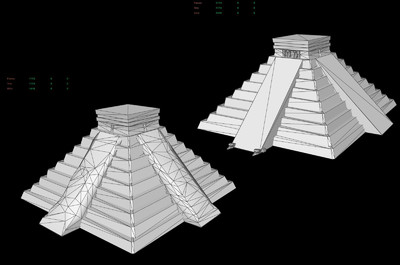玛雅金字塔 maya pyramid 带贴图 低面数模型