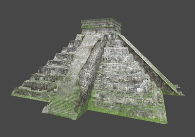 玛雅金字塔 maya pyramid 带贴图 低面数模型