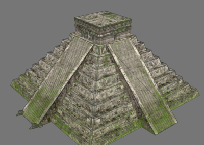 玛雅金字塔 maya pyramid 带贴图 低面数模型