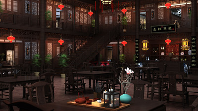古建客栈 酒店模型-古代场景模型库-3ds Max(.max)模型下载-cg模型网