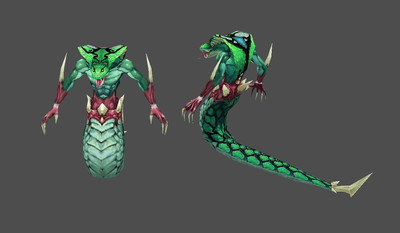 蛇妖怪物,毒蛇精,绿蟒蛇怪物,青蛇妖,眼_hippo_hlh作品_人物异形怪物