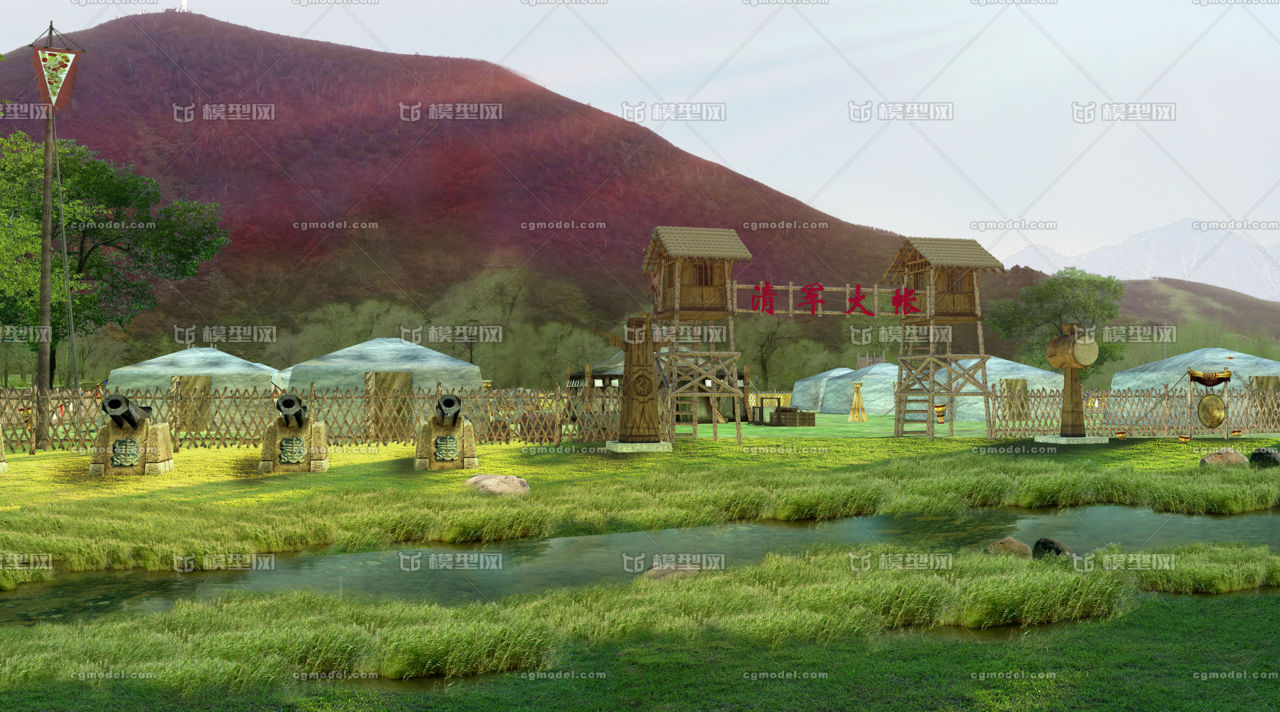 古代战争场景军营军帐