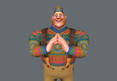 卡通  商店老板  冰雪奇缘  奥肯【 带绑定表情动画】 动画人物  角色