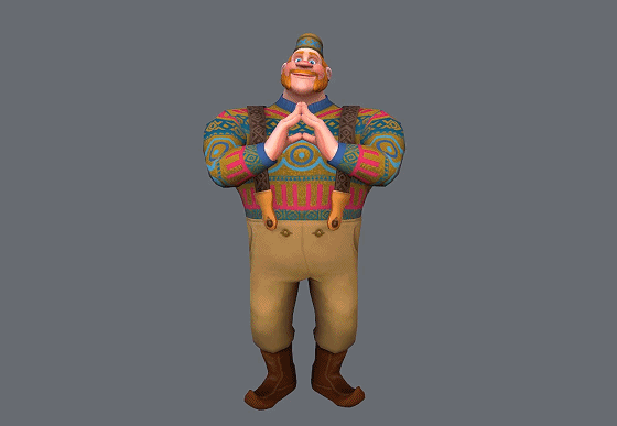 卡通  商店老板  冰雪奇缘  奥肯【 带绑定表情动画】 动画人物  角色