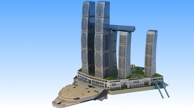 重庆来福士模型 摩天楼模型-商业办公模型库-3d studio(.