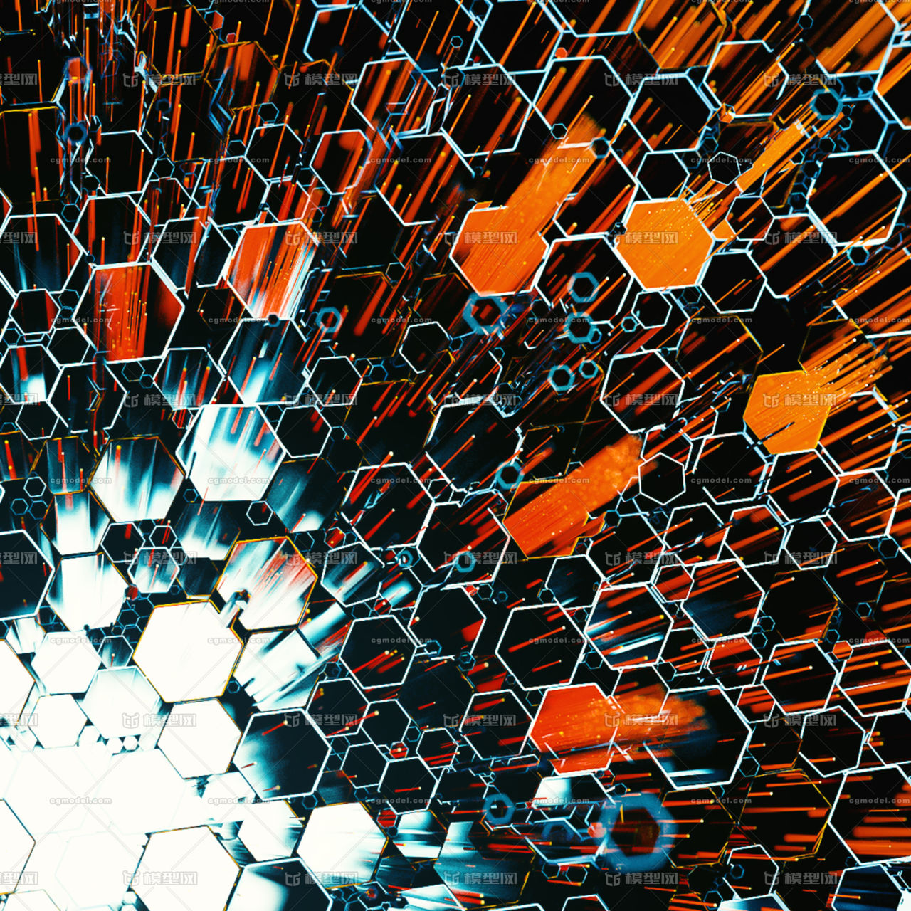 科幻蜂巢 科幻场景动画 科幻背景未来科技空间未来场景虚拟空间