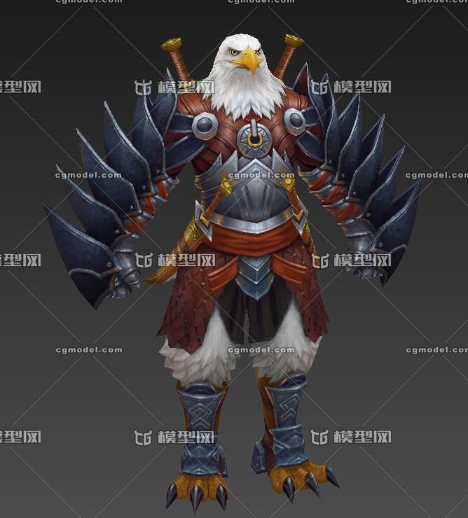 手绘写实鹰头人,鹰头怪,鹰怪