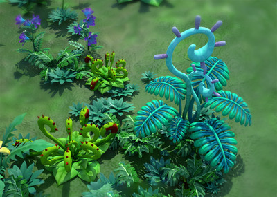 maya植物模型 卡通植物场景模型 花草场景 草地 三维动画场景模型