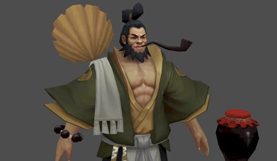 古代男人,卖酒的,酒鬼,酒提,蒲扇,烟斗,络腮胡男人,壮汉,酒坛