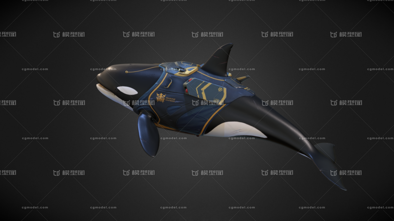 卡通武装虎鲸模型