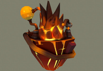 卡通 火山熔炉场景 火炉场景 fire 手绘贴图 q版 火属性场景