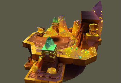 卡通 黄金宝藏 场景 玛雅 黄金场景 gold 手绘贴图 财宝场景一角