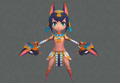 带动画 卡通埃及女战士 古埃及公主 egypt 角色