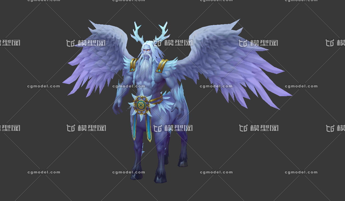 老年半人马,高等精灵,白色半兽人,天使翅膀,鹿角精灵