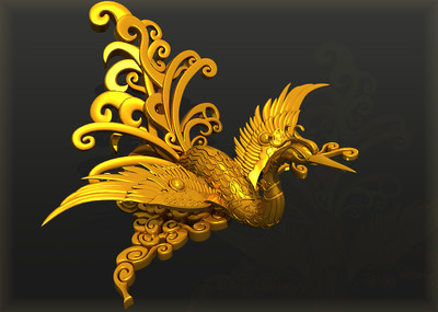 金质凤凰,金凤凰,装饰品,雕像,凤凰雕塑,金凤凰雕塑,墙壁装饰品,金属