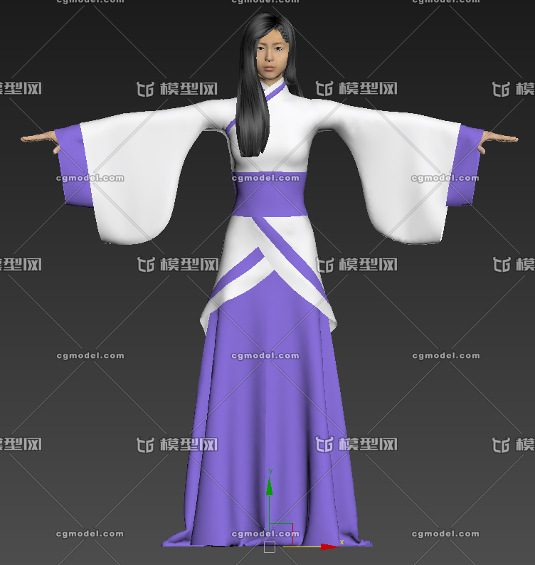 汉服裙子 女性模型-女人模型库-3ds Max(.max)模型下载-cg模型网