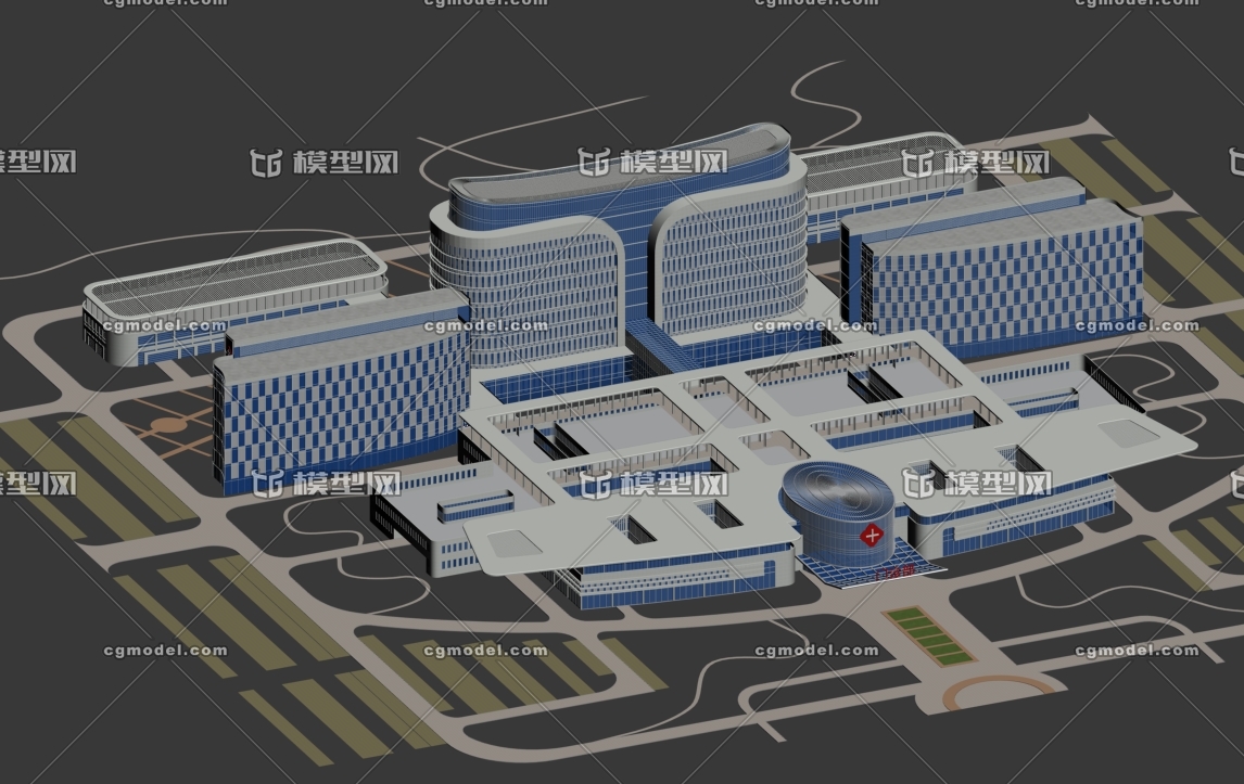 准东医院门诊_狼皇zzzzzz作品_建筑公共设施_cg模型网