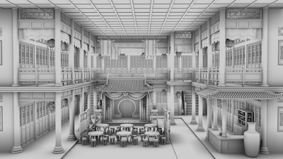 古建室内场景模型-古代场景模型库-Maya(.ma/.mb)模型下载-cg模型网