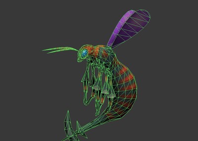 带动画 写实 毒蜂 手绘贴图 毒蜜蜂 马蜂 毒蜂怪 monster