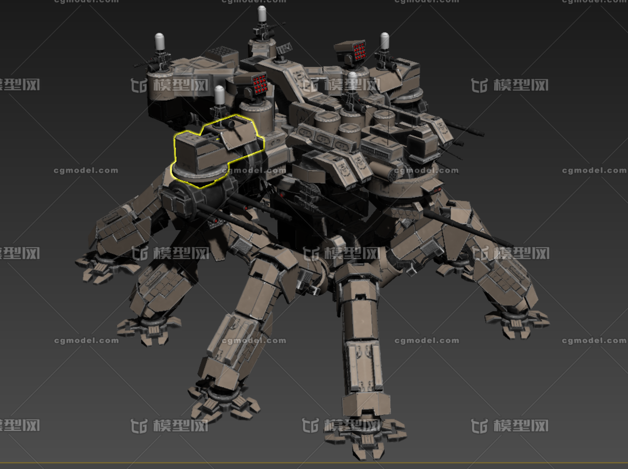 三个战争机器人_半尊残佛作品_武器火炮器械_cg模型网