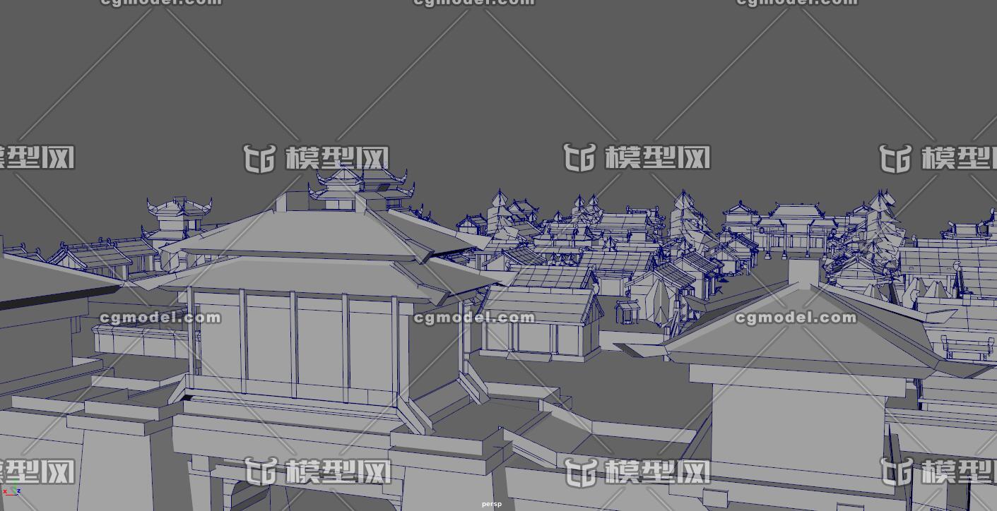 古建筑场景模型-古代场景模型库-Maya(.ma/.mb)模型下载-cg模型网