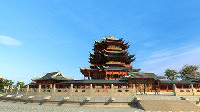 木塔 多角塔 古建筑阁楼 中式多层多角塔 徽式建筑 宝塔 城隍阁 观光