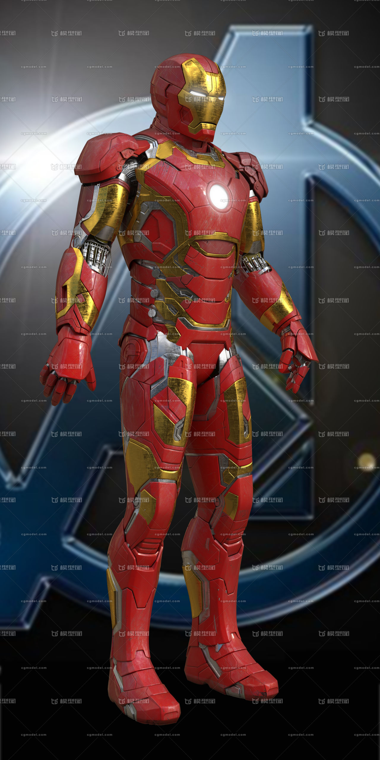钢铁侠mk43高精度模型_花样年华作品_人物机器人/机甲_cg模型网