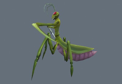 点个赞呗卡通 螳螂 带攻击的 昆虫 mantis模型低模 动作流畅,预览图