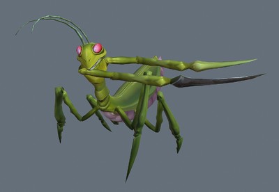 带动画  卡通 螳螂 带攻击的 昆虫  mantis