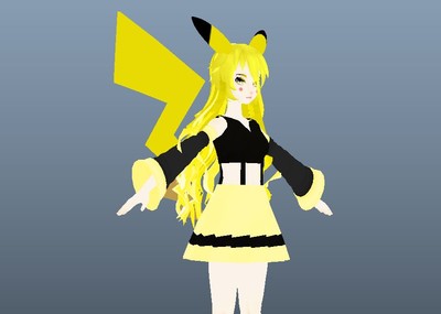 卡通小女孩 皮卡丘装扮 日漫动漫卡通漫画动画日系二次元风格 可爱萌