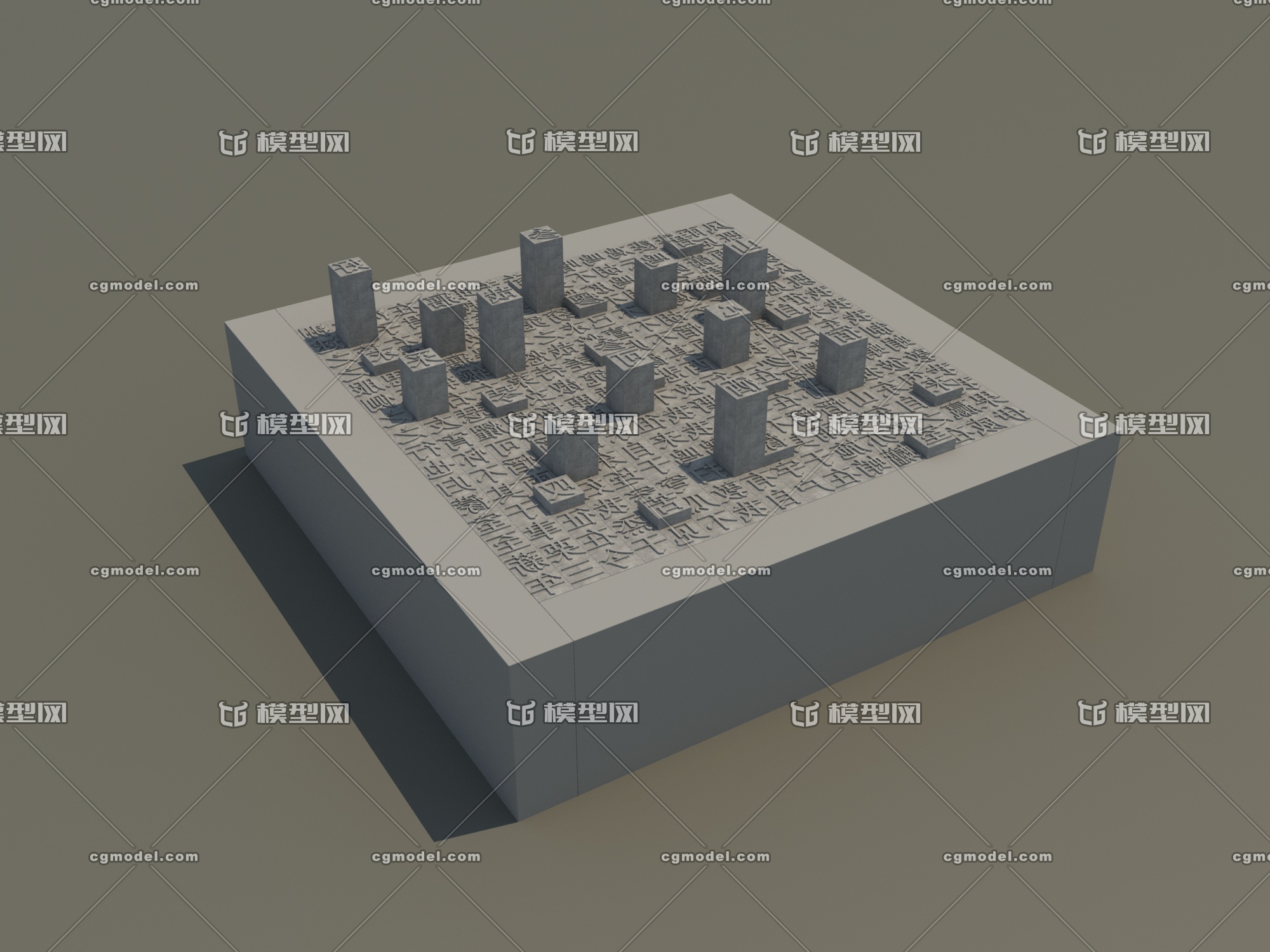 活字印刷术 活字模型-现代场景模型库-3ds Max(.max)模型下载-cg模型网