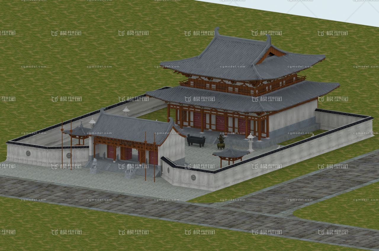 寺庙 古寺模型-古代场景模型库-3ds Max(.max)模型下载-cg模型网