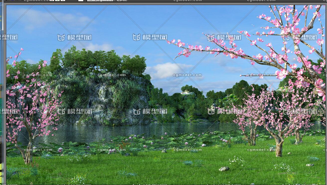 生态 自然 生态自然 湖边 河边_luanwujun作品_场景自然场景_cg模型网